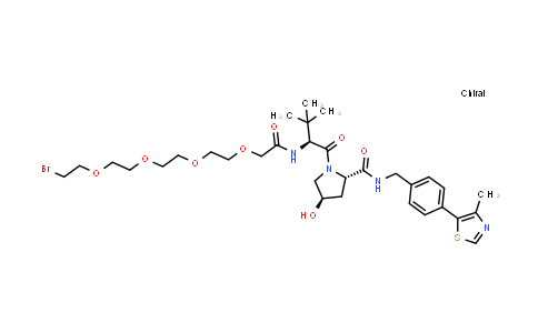 DY855448 | 2940862-29-1 | (2S,4R)-1-[(2S)-2-[[2-[2-[2-[2-(2-bromoethoxy)ethoxy]ethoxy]ethoxy]acetyl]amino]-3,3-dimethyl-butanoyl]-4-hydroxy-N-[[4-(4-methylthiazol-5-yl)phenyl]methyl]pyrrolidine-2-carboxamide