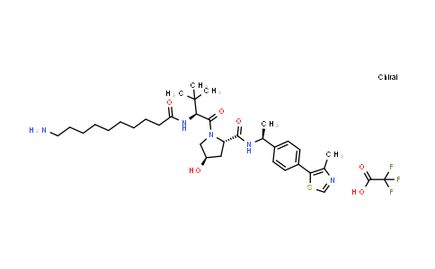 DY855449 | 2940876-73-1 | (2S,4R)-1-[(2S)-2-(10-aminodecanoylamino)-3,3-dimethyl-butanoyl]-4-hydroxy-N-[(1S)-1-[4-(4-methylthiazol-5-yl)phenyl]ethyl]pyrrolidine-2-carboxamide;2,2,2-trifluoroacetic acid
