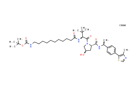 CAS No. 2458219-83-3, tert-butyl N-[11-[[(1S)-1-[(2S,4R)-4-hydroxy-2-[[(1S)-1-[4-(4-methylthiazol-5-yl)phenyl]ethyl]carbamoyl]pyrrolidine-1-carbonyl]-2,2-dimethyl-propyl]amino]-11-oxo-undecyl]carbamate