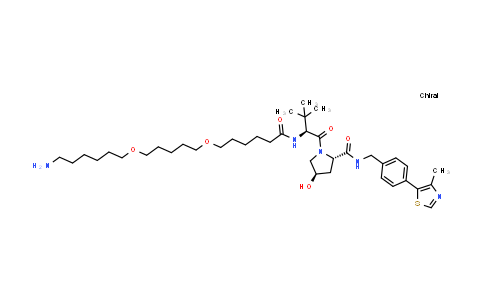 DY855451 | 2561473-88-7 | (2S,4R)-1-[(2S)-2-[6-[5-(6-aminohexoxy)pentoxy]hexanoylamino]-3,3-dimethyl-butanoyl]-4-hydroxy-N-[[4-(4-methylthiazol-5-yl)phenyl]methyl]pyrrolidine-2-carboxamide