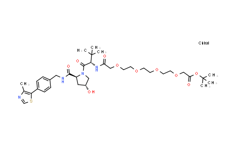 CAS No. 2360516-48-7, tert-butyl 2-[2-[2-[2-[2-[[(1S)-1-[(2S,4R)-4-hydroxy-2-[[4-(4-methylthiazol-5-yl)phenyl]methylcarbamoyl]pyrrolidine-1-carbonyl]-2,2-dimethyl-propyl]amino]-2-oxo-ethoxy]ethoxy]ethoxy]ethoxy]acetate