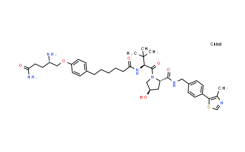 DY855460 | 2502196-81-6 | (2S,4R)-1-[(2S)-2-[6-[4-[(2S)-2,5-diamino-5-oxo-pentoxy]phenyl]hexanoylamino]-3,3-dimethyl-butanoyl]-4-hydroxy-N-[[4-(4-methylthiazol-5-yl)phenyl]methyl]pyrrolidine-2-carboxamide