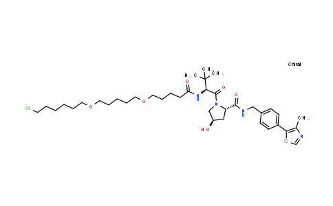 DY855462 | 2489240-95-9 | (2S,4R)-1-[(2S)-2-[5-[5-(6-chlorohexoxy)pentoxy]pentanoylamino]-3,3-dimethyl-butanoyl]-4-hydroxy-N-[[4-(4-methylthiazol-5-yl)phenyl]methyl]pyrrolidine-2-carboxamide
