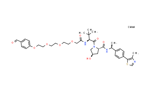 CAS No. 2423866-91-3, (2S,4R)-1-[(2S)-2-[[2-[2-[2-[2-(4-formylphenoxy)ethoxy]ethoxy]ethoxy]acetyl]amino]-3,3-dimethyl-butanoyl]-4-hydroxy-N-[(1S)-1-[4-(4-methylthiazol-5-yl)phenyl]ethyl]pyrrolidine-2-carboxamide