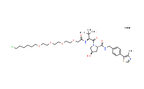 DY855469 | 2365478-60-8 | (2S,4R)-1-[(2S)-2-[[2-[2-[2-[2-(6-chlorohexoxy)ethoxy]ethoxy]ethoxy]acetyl]amino]-3,3-dimethyl-butanoyl]-4-hydroxy-N-[[4-(4-methylthiazol-5-yl)phenyl]methyl]pyrrolidine-2-carboxamide