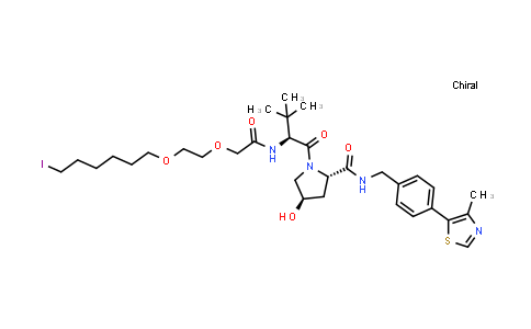 CAS No. 1835705-58-2, (2S,4R)-4-hydroxy-1-[(2S)-2-[[2-[2-(6-iodohexoxy)ethoxy]acetyl]amino]-3,3-dimethyl-butanoyl]-N-[[4-(4-methylthiazol-5-yl)phenyl]methyl]pyrrolidine-2-carboxamide