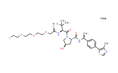 DY855477 | 2697100-40-4 | (2S,4R)-4-hydroxy-1-[(2S)-2-[[2-[2-[2-(2-iodoethoxy)ethoxy]ethoxy]acetyl]amino]-3,3-dimethyl-butanoyl]-N-[(1S)-1-[4-(4-methylthiazol-5-yl)phenyl]ethyl]pyrrolidine-2-carboxamide