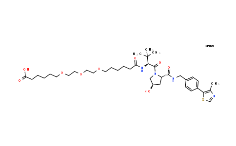 CAS No. 2376050-07-4, 6-[2-[2-[6-[[(1S)-1-[(2S,4R)-4-hydroxy-2-[[4-(4-methylthiazol-5-yl)phenyl]methylcarbamoyl]pyrrolidine-1-carbonyl]-2,2-dimethyl-propyl]amino]-6-oxo-hexoxy]ethoxy]ethoxy]hexanoic acid