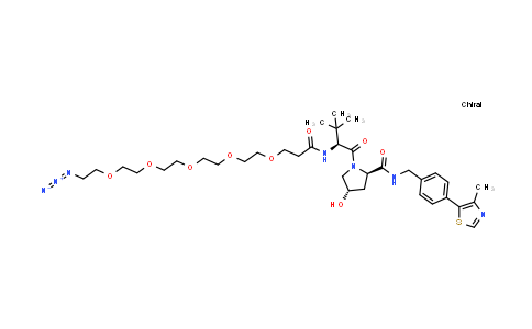 DY855481 | 2767219-18-9 | (2R,4S)-1-[(2S)-2-[3-[2-[2-[2-[2-(2-azidoethoxy)ethoxy]ethoxy]ethoxy]ethoxy]propanoylamino]-3,3-dimethyl-butanoyl]-4-hydroxy-N-[[4-(4-methylthiazol-5-yl)phenyl]methyl]pyrrolidine-2-carboxamide