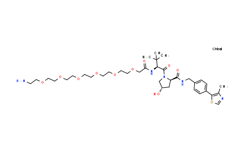 DY855488 | 2766352-78-5 | (2R,4S)-1-[(2S)-2-[[2-[2-[2-[2-[2-[2-(2-aminoethoxy)ethoxy]ethoxy]ethoxy]ethoxy]ethoxy]acetyl]amino]-3,3-dimethyl-butanoyl]-4-hydroxy-N-[[4-(4-methylthiazol-5-yl)phenyl]methyl]pyrrolidine-2-carboxamide