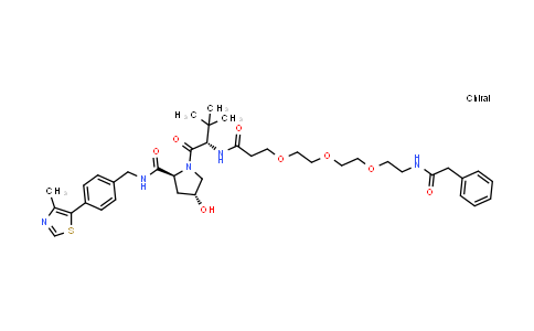 CAS No. 2683008-31-1, (2S,4R)-1-[(2S)-3,3-dimethyl-2-[3-[2-[2-[2-[(2-phenylacetyl)amino]ethoxy]ethoxy]ethoxy]propanoylamino]butanoyl]-4-hydroxy-N-[[4-(4-methylthiazol-5-yl)phenyl]methyl]pyrrolidine-2-carboxamide