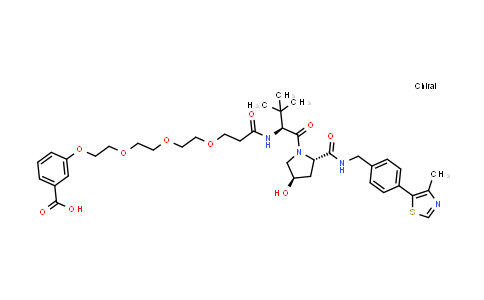 CAS No. 2688100-39-0, 3-[2-[2-[2-[3-[[(1S)-1-[(2S,4R)-4-hydroxy-2-[[4-(4-methylthiazol-5-yl)phenyl]methylcarbamoyl]pyrrolidine-1-carbonyl]-2,2-dimethyl-propyl]amino]-3-oxo-propoxy]ethoxy]ethoxy]ethoxy]benzoic acid