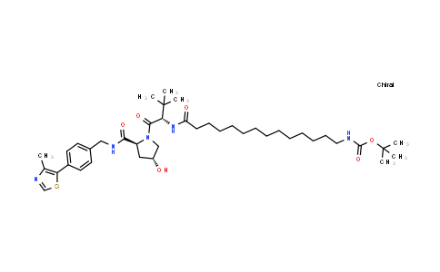 MC855495 | 2451247-83-7 | tert-butyl N-[14-[[(1S)-1-[(2S,4R)-4-hydroxy-2-[[4-(4-methylthiazol-5-yl)phenyl]methylcarbamoyl]pyrrolidine-1-carbonyl]-2,2-dimethyl-propyl]amino]-14-oxo-tetradecyl]carbamate