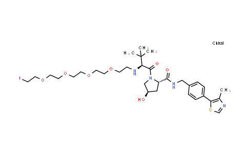 DY855496 | 2641288-79-9 | (2S,4R)-4-hydroxy-1-[(2S)-2-[2-[2-[2-[2-(2-iodoethoxy)ethoxy]ethoxy]ethoxy]ethylamino]-3,3-dimethyl-butanoyl]-N-[[4-(4-methylthiazol-5-yl)phenyl]methyl]pyrrolidine-2-carboxamide