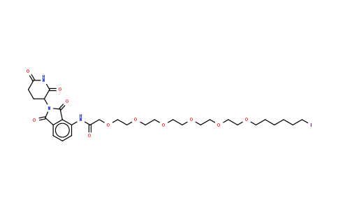 CAS No. 1835705-74-2, N-[2-(2,6-dioxo-3-piperidyl)-1,3-dioxo-isoindolin-4-yl]-2-[2-[2-[2-[2-[2-(6-iodohexoxy)ethoxy]ethoxy]ethoxy]ethoxy]ethoxy]acetamide