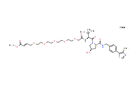 2378260-43-4 | methyl (E)-4-[2-[2-[2-[2-[2-[[(1S)-1-[(2S,4R)-4-hydroxy-2-[[4-(4-methylthiazol-5-yl)phenyl]methylcarbamoyl]pyrrolidine-1-carbonyl]-2,2-dimethyl-propyl]amino]-2-oxo-ethoxy]ethoxy]ethoxy]ethoxy]ethoxy]but-2-enoate