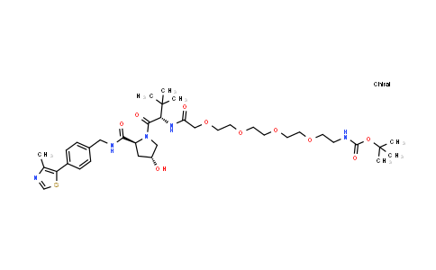 MC855502 | 2064292-51-7 | tert-butyl N-[2-[2-[2-[2-[2-[[(1S)-1-[(2S,4R)-4-hydroxy-2-[[4-(4-methylthiazol-5-yl)phenyl]methylcarbamoyl]pyrrolidine-1-carbonyl]-2,2-dimethyl-propyl]amino]-2-oxo-ethoxy]ethoxy]ethoxy]ethoxy]ethyl]carbamate
