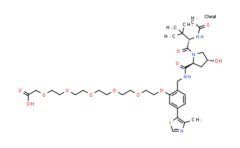 DY855505 | 2247480-46-0 | 2-[2-[2-[2-[2-[2-[2-[[[(2S,4R)-1-[(2S)-2-acetamido-3,3-dimethyl-butanoyl]-4-hydroxy-pyrrolidine-2-carbonyl]amino]methyl]-5-(4-methylthiazol-5-yl)phenoxy]ethoxy]ethoxy]ethoxy]ethoxy]ethoxy]acetic acid
