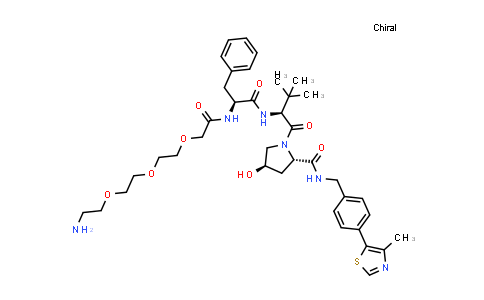 CAS No. 2010159-58-5, (2S,4R)-1-[(2S)-2-[[(2S)-2-[[2-[2-[2-(2-aminoethoxy)ethoxy]ethoxy]acetyl]amino]-3-phenyl-propanoyl]amino]-3,3-dimethyl-butanoyl]-4-hydroxy-N-[[4-(4-methylthiazol-5-yl)phenyl]methyl]pyrrolidine-2-carboxamide