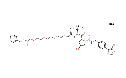 MC855508 | 2773537-04-3 | benzyl 2-[2-[2-[2-[2-[[(1S)-1-[(2S,4R)-4-hydroxy-2-[[4-(4-methylthiazol-5-yl)phenyl]methylcarbamoyl]pyrrolidine-1-carbonyl]-2,2-dimethyl-propyl]amino]-2-oxo-ethoxy]ethoxy]ethoxy]ethoxy]acetate