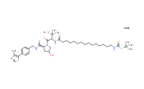 MC855509 | 2451247-84-8 | tert-butyl N-[15-[[(1S)-1-[(2S,4R)-4-hydroxy-2-[[4-(4-methylthiazol-5-yl)phenyl]methylcarbamoyl]pyrrolidine-1-carbonyl]-2,2-dimethyl-propyl]amino]-15-oxo-pentadecyl]carbamate