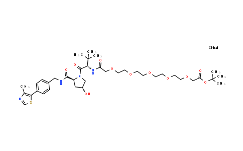 2244684-39-5 | tert-butyl 2-[2-[2-[2-[2-[2-[[(1S)-1-[(2S,4R)-4-hydroxy-2-[[4-(4-methylthiazol-5-yl)phenyl]methylcarbamoyl]pyrrolidine-1-carbonyl]-2,2-dimethyl-propyl]amino]-2-oxo-ethoxy]ethoxy]ethoxy]ethoxy]ethoxy]acetate