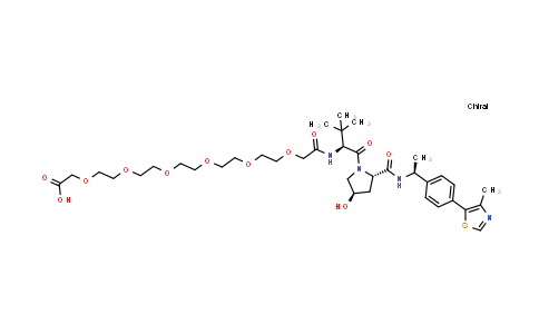 CAS No. 2250056-14-3, 2-[2-[2-[2-[2-[2-[2-[[(1S)-1-[(2S,4R)-4-hydroxy-2-[[(1S)-1-[4-(4-methylthiazol-5-yl)phenyl]ethyl]carbamoyl]pyrrolidine-1-carbonyl]-2,2-dimethyl-propyl]amino]-2-oxo-ethoxy]ethoxy]ethoxy]ethoxy]ethoxy]ethoxy]acetic acid