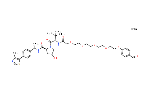 DY855520 | 2423866-92-4 | (2S,4R)-1-[(2S)-2-[[2-[2-[2-[2-[2-(4-formylphenoxy)ethoxy]ethoxy]ethoxy]ethoxy]acetyl]amino]-3,3-dimethyl-butanoyl]-4-hydroxy-N-[(1S)-1-[4-(4-methylthiazol-5-yl)phenyl]ethyl]pyrrolidine-2-carboxamide