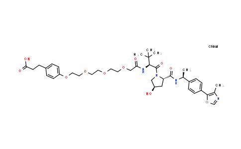 CAS No. 2408334-59-6, 3-[4-[2-[2-[2-[2-[[(1S)-1-[(2S,4R)-4-hydroxy-2-[[(1S)-1-[4-(4-methylthiazol-5-yl)phenyl]ethyl]carbamoyl]pyrrolidine-1-carbonyl]-2,2-dimethyl-propyl]amino]-2-oxo-ethoxy]ethoxy]ethoxy]ethoxy]phenyl]propanoic acid