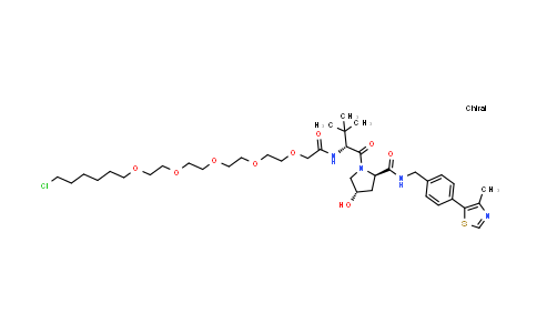 DY855523 | 1799506-34-5 | (2R,4S)-1-[(2R)-2-[[2-[2-[2-[2-[2-(6-chlorohexoxy)ethoxy]ethoxy]ethoxy]ethoxy]acetyl]amino]-3,3-dimethyl-butanoyl]-4-hydroxy-N-[[4-(4-methylthiazol-5-yl)phenyl]methyl]pyrrolidine-2-carboxamide