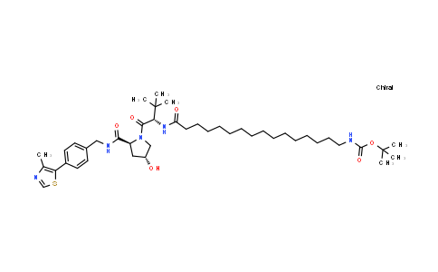 CAS No. 2451247-85-9, tert-butyl N-[16-[[(1S)-1-[(2S,4R)-4-hydroxy-2-[[4-(4-methylthiazol-5-yl)phenyl]methylcarbamoyl]pyrrolidine-1-carbonyl]-2,2-dimethyl-propyl]amino]-16-oxo-hexadecyl]carbamate
