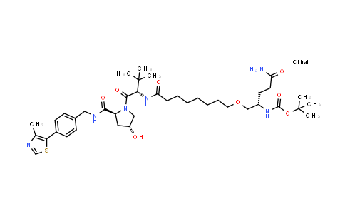 DY855526 | 2502194-22-9 | tert-butyl N-[(1S)-4-amino-1-[[8-[[(1S)-1-[(2S,4R)-4-hydroxy-2-[[4-(4-methylthiazol-5-yl)phenyl]methylcarbamoyl]pyrrolidine-1-carbonyl]-2,2-dimethyl-propyl]amino]-8-oxo-octoxy]methyl]-4-oxo-butyl]carbamate