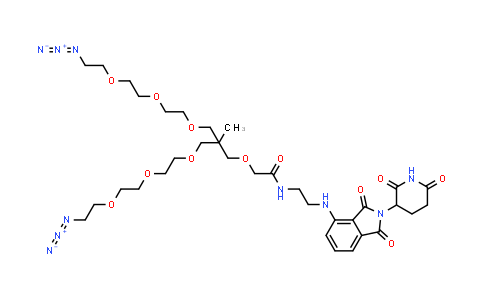 DY855527 | 2719051-87-1 | 2-[3-[2-[2-(2-azidoethoxy)ethoxy]ethoxy]-2-[2-[2-(2-azidoethoxy)ethoxy]ethoxymethyl]-2-methyl-propoxy]-N-[2-[[2-(2,6-dioxo-3-piperidyl)-1,3-dioxo-isoindolin-4-yl]amino]ethyl]acetamide