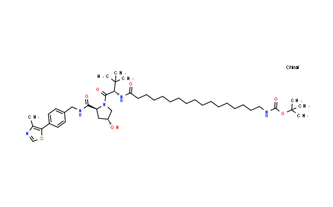 DY855541 | 2451247-86-0 | tert-butyl N-[17-[[(1S)-1-[(2S,4R)-4-hydroxy-2-[[4-(4-methylthiazol-5-yl)phenyl]methylcarbamoyl]pyrrolidine-1-carbonyl]-2,2-dimethyl-propyl]amino]-17-oxo-heptadecyl]carbamate