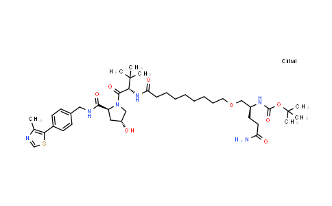 2502194-21-8 | tert-butyl N-[(1S)-4-amino-1-[[9-[[(1S)-1-[(2S,4R)-4-hydroxy-2-[[4-(4-methylthiazol-5-yl)phenyl]methylcarbamoyl]pyrrolidine-1-carbonyl]-2,2-dimethyl-propyl]amino]-9-oxo-nonoxy]methyl]-4-oxo-butyl]carbamate