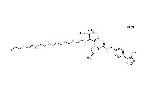 DY855547 | 2641288-80-2 | (2S,4R)-4-hydroxy-1-[(2S)-2-[2-[2-[2-[2-[2-(2-iodoethoxy)ethoxy]ethoxy]ethoxy]ethoxy]ethylamino]-3,3-dimethyl-butanoyl]-N-[[4-(4-methylthiazol-5-yl)phenyl]methyl]pyrrolidine-2-carboxamide