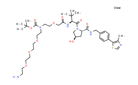 DY855549 | 2415733-48-9 | tert-butyl N-[2-[2-[2-(2-aminoethoxy)ethoxy]ethoxy]ethyl]-N-[2-[2-[[(1S)-1-[(2S,4R)-4-hydroxy-2-[[4-(4-methylthiazol-5-yl)phenyl]methylcarbamoyl]pyrrolidine-1-carbonyl]-2,2-dimethyl-propyl]amino]-2-oxo-ethoxy]ethyl]carbamate