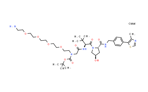 CAS No. 2415734-45-9, tert-butyl N-[2-[2-[2-[2-(2-aminoethoxy)ethoxy]ethoxy]ethoxy]ethyl]-N-[2-[[(1S)-1-[(2S,4R)-4-hydroxy-2-[[4-(4-methylthiazol-5-yl)phenyl]methylcarbamoyl]pyrrolidine-1-carbonyl]-2,2-dimethyl-propyl]amino]-2-oxo-ethyl]carbamate