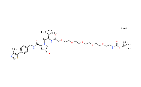 CAS No. 2377275-20-0, tert-butyl N-[2-[2-[2-[2-[2-[2-[[(1S)-1-[(2S,4R)-4-hydroxy-2-[[4-(4-methylthiazol-5-yl)phenyl]methylcarbamoyl]pyrrolidine-1-carbonyl]-2,2-dimethyl-propyl]amino]-2-oxo-ethoxy]ethoxy]ethoxy]ethoxy]ethoxy]ethyl]carbamate