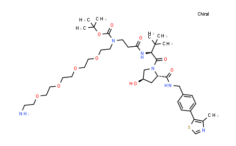 CAS No. 2415733-58-1, tert-butyl N-[2-[2-[2-[2-(2-aminoethoxy)ethoxy]ethoxy]ethoxy]ethyl]-N-[3-[[(1S)-1-[(2S,4R)-4-hydroxy-2-[[4-(4-methylthiazol-5-yl)phenyl]methylcarbamoyl]pyrrolidine-1-carbonyl]-2,2-dimethyl-propyl]amino]-3-oxo-propyl]carbamate