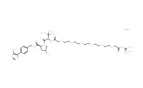 2467965-39-3 | tert-butyl 2-[2-[2-[2-[2-[2-[2-[[(1S)-1-[(2S,4R)-4-hydroxy-2-[[4-(4-methylthiazol-5-yl)phenyl]methylcarbamoyl]pyrrolidine-1-carbonyl]-2,2-dimethyl-propyl]amino]-2-oxo-ethoxy]ethoxy]ethoxy]ethoxy]ethoxy]ethoxy]acetate