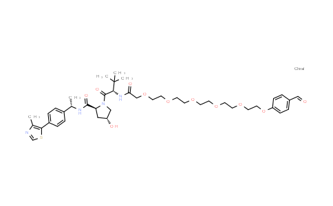 CAS No. 2423866-93-5, (2S,4R)-1-[(2S)-2-[[2-[2-[2-[2-[2-[2-(4-formylphenoxy)ethoxy]ethoxy]ethoxy]ethoxy]ethoxy]acetyl]amino]-3,3-dimethyl-butanoyl]-4-hydroxy-N-[(1S)-1-[4-(4-methylthiazol-5-yl)phenyl]ethyl]pyrrolidine-2-carboxamide