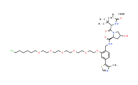 DY855576 | 2365478-57-3 | (2S,4R)-1-[(2S)-2-acetamido-3,3-dimethyl-butanoyl]-N-[[2-[2-[2-[2-[2-[2-(6-chlorohexoxy)ethoxy]ethoxy]ethoxy]ethoxy]ethoxy]-4-(4-methylthiazol-5-yl)phenyl]methyl]-4-hydroxy-pyrrolidine-2-carboxamide