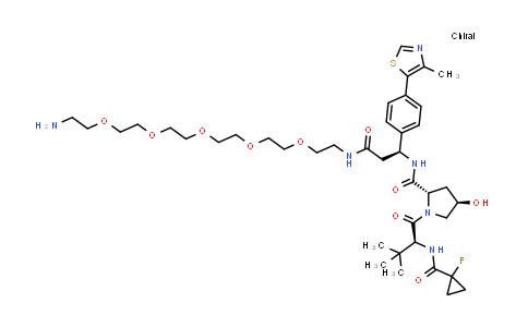 CAS No. 2768514-88-9, (2S,4R)-N-[(1S)-3-[2-[2-[2-[2-[2-(2-aminoethoxy)ethoxy]ethoxy]ethoxy]ethoxy]ethylamino]-1-[4-(4-methylthiazol-5-yl)phenyl]-3-oxo-propyl]-1-[(2S)-2-[(1-fluorocyclopropanecarbonyl)amino]-3,3-dimethyl-butanoyl]-4-hydroxy-pyrrolidine-2-carboxamide