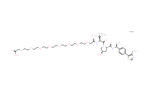 DY855592 | 2250056-16-5 | 2-[2-[2-[2-[2-[2-[2-[2-[2-[[(1S)-1-[(2S,4R)-4-hydroxy-2-[[(1S)-1-[4-(4-methylthiazol-5-yl)phenyl]ethyl]carbamoyl]pyrrolidine-1-carbonyl]-2,2-dimethyl-propyl]amino]-2-oxo-ethoxy]ethoxy]ethoxy]ethoxy]ethoxy]ethoxy]ethoxy]ethoxy]acetic acid