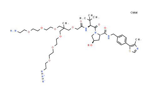 CAS No. 2769753-22-0, (2S,4R)-1-[(2S)-2-[[2-[2-[2-[2-(2-aminoethoxy)ethoxy]ethoxymethyl]-3-[2-[2-(2-azidoethoxy)ethoxy]ethoxy]-2-methyl-propoxy]acetyl]amino]-3,3-dimethyl-butanoyl]-4-hydroxy-N-[[4-(4-methylthiazol-5-yl)phenyl]methyl]pyrrolidine-2-carboxamide