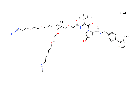 CAS No. 2719051-81-5, (2S,4R)-1-[(2S)-2-[[2-[3-[2-[2-(2-azidoethoxy)ethoxy]ethoxy]-2-[2-[2-(2-azidoethoxy)ethoxy]ethoxymethyl]-2-methyl-propoxy]acetyl]amino]-3,3-dimethyl-butanoyl]-4-hydroxy-N-[[4-(4-methylthiazol-5-yl)phenyl]methyl]pyrrolidine-2-carboxamide