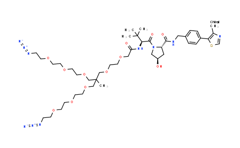 DY855603 | 2719051-82-6 | (2S,4R)-1-[(2S)-2-[[2-[2-[3-[2-[2-(2-azidoethoxy)ethoxy]ethoxy]-2-[2-[2-(2-azidoethoxy)ethoxy]ethoxymethyl]-2-methyl-propoxy]ethoxy]acetyl]amino]-3,3-dimethyl-butanoyl]-4-hydroxy-N-[[4-(4-methylthiazol-5-yl)phenyl]methyl]pyrrolidine-2-carboxamide