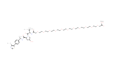 CAS No. 2250056-19-8, 2-[2-[2-[2-[2-[2-[2-[2-[2-[2-[2-[2-[[(1S)-1-[(2S,4R)-4-hydroxy-2-[[(1S)-1-[4-(4-methylthiazol-5-yl)phenyl]ethyl]carbamoyl]pyrrolidine-1-carbonyl]-2,2-dimethyl-propyl]amino]-2-oxo-ethoxy]ethoxy]ethoxy]ethoxy]ethoxy]ethoxy]ethoxy]ethoxy]ethoxy]ethoxy]ethoxy]acetic acid