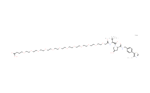 DY855615 | 2428400-64-8 | 4-[2-[2-[2-[2-[2-[2-[2-[2-[2-[2-[2-[2-[[(1S)-1-[(2S,4R)-4-hydroxy-2-[[4-(4-methylthiazol-5-yl)phenyl]methylcarbamoyl]pyrrolidine-1-carbonyl]-2,2-dimethyl-propyl]amino]-2-oxo-ethoxy]ethoxy]ethoxy]ethoxy]ethoxy]ethoxy]ethoxy]ethoxy]ethoxy]ethoxy]ethoxy]ethoxy]butanoic acid